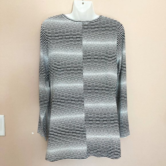 Habitat Clothes To Live In Tunic Pullover Top Striped Abstract Long Sleeve Sz M - Picture 2 of 8